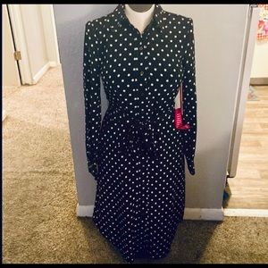 Classy Polka Dot Shirt Dress - New with Tags